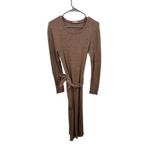 Splendid brown ribbed long sleeve dress size small